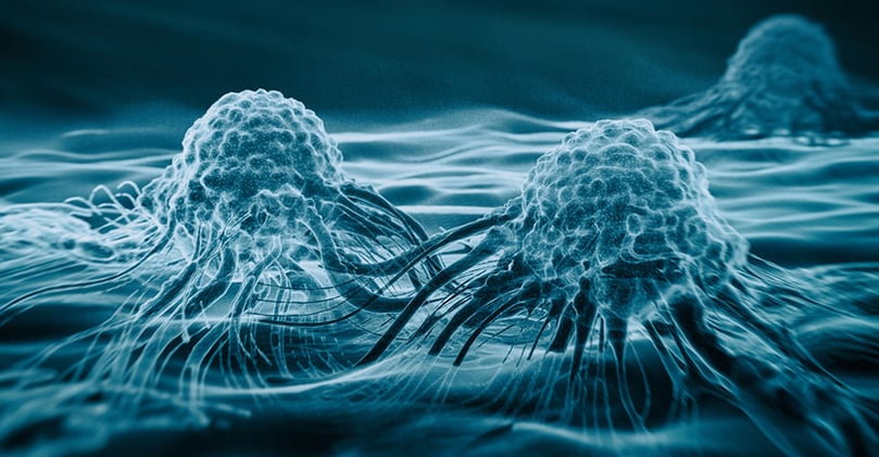 3D rendered image of cancer cells